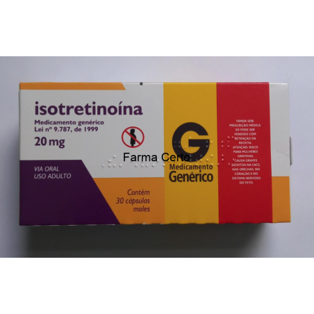 Roacutan (Isotretinoína) 20mg 30 cápsulas genérico